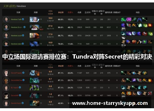 中立场国际邀请赛排位赛：Tundra对阵Secret的精彩对决